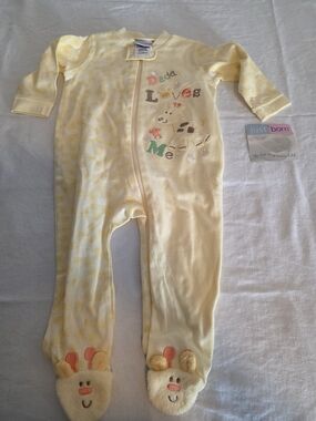 Just Born Yellow Baby One-Piece Footed Sleeper - Daddy Loves Me